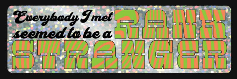 Rank Stranger Glitter Decal